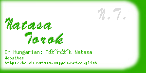 natasa torok business card